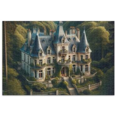Imagem de Quebra-cabeça de cena de castelo para adultos 1000 peças decoração de casa arte exclusiva elefante branco presentes engraçados