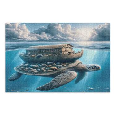 Imagem de Tartaruga marinha gigante carregar a Arca de Noé 1000 peças, quebra-cabeças legais para adultos, jogos inteligentes