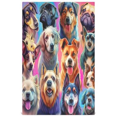 Imagem de Joisal Toalhas de prato de outono para cozinha decorativas coloridas desenhos animados marrom cachorro chá toalhas de mão panos fofos panos macios absorventes 45 x 71 cm, 4 pacotes