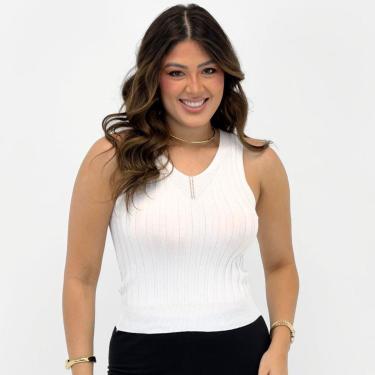 Imagem de Blusa Blue Rose Regata Gola V Tricot Feminina-Feminino