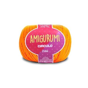 Imagem de Linha Fio Amigurumi Círculo 125g 254m 100 Algodão Mercerizado Crochê Tricô Artesanato Colorido (4456 - LARANJA)