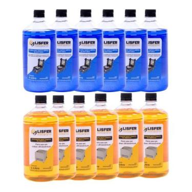 Imagem de Kit 6 Fluidos + 6 Detergentes Limpeza Bico Injetores 1L - LISFER