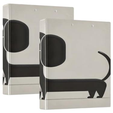 Imagem de Pasta minimalista preta para notebook com 3 anéis, comporta 200 folhas, 1 pacote de fichários redondos