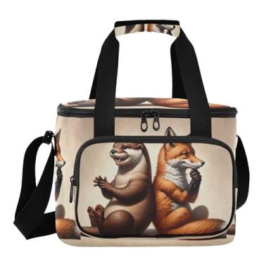 Imagem de Cheerful Otter Fox Brown Cooler Box, lancheira isolada para mulheres, lancheira térmica para homens e trabalho