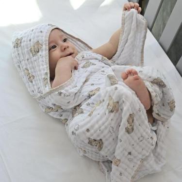 Imagem de Toalha Soft para Bebê 70 cm x 70 cm Pixuxu, Urso Soninho Bege