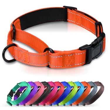 Imagem de Erbine Coleira Martingale acolchoada para cães | Coleiras de neoprene Martingale | Coleira refletiva de nylon Martingale | Martingale ajustável para cães pequenos, médios e grandes