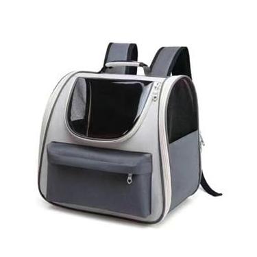 Imagem de Mochila para Animais de Estimação, Transparente e Lilás, Bolsa de Transporte com Alça Dupla (cinza)