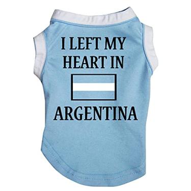 Imagem de Petitebella Camiseta para cachorro I Left My Heart in Argentina (azul, 3GG)