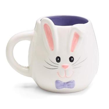 Imagem de burton+BURTON Caneca de gravata de coelho com lavanda, 473 ml, branca