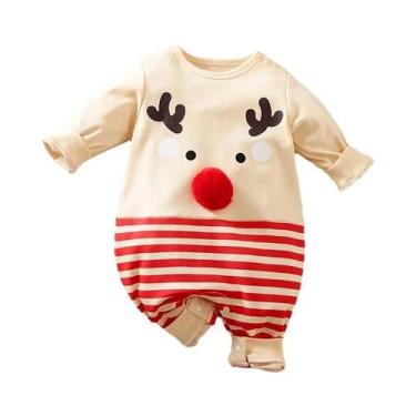 Imagem de Macacão De Natal Para Bebê Menino Com Estampa De Rena, Roupas Para Rec