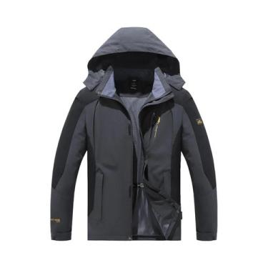 Imagem de Jaqueta Masculina Impermeável E Corta-Vento Com Capuz, Zíper, Resisten