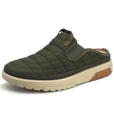 Imagem de VOCECO Pantufas masculinas ortopédicas com suporte de arco para alívio da fascite plantar sem cadarço para uso interno e externo, acampamento, caminhada, sapatos casuais para casa, Verde, 43 BR G