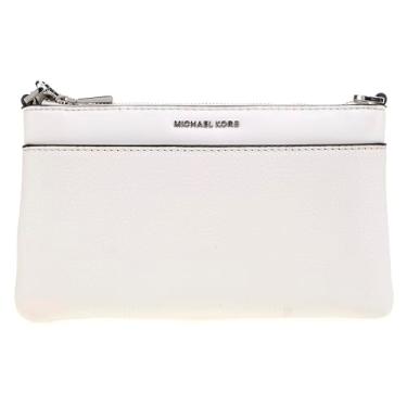 Imagem de Michael Kors Bolsa de pulso conversível Jet Set com zíper médio, branco óptico