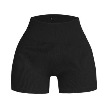 Imagem de Shorts De Ginástica Femininos Sexy Sem Costura, Roupas Ativas Com List