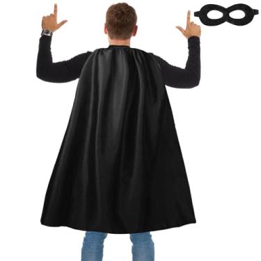 Imagem de Dajiahao Capas e máscaras de super-herói adulto – Capas de vampiro de Halloween, capas para adultos, cosplay, festa à fantasia, Preto, 120cm