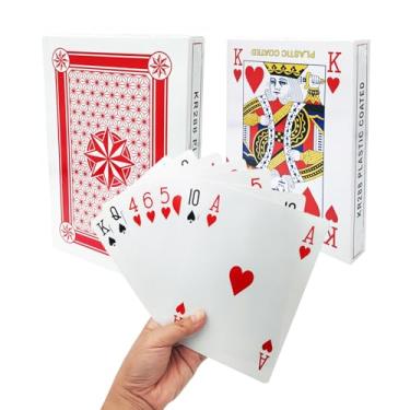 Imagem de WOOPSOO Jumbo Large Playing Cards 10.2 x 14.5 Inch Giant Deck of Print Thick Poker Card Oversized Full Deck Huge Poker for Casino Theme Party Decorations Birthday Game Night Party Decor
