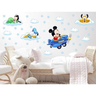 Imagem de adesivo de parede mickey aviador pato donald e amigos cute baby decora