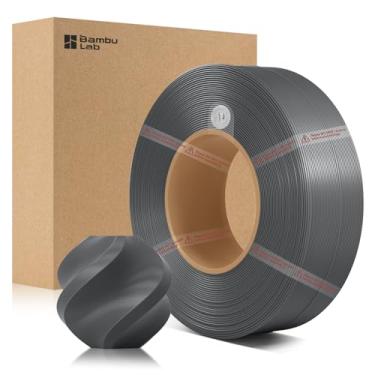 Imagem de ENOMAKER Bamboo Lab Refil de filamento básico PLA cinza escuro 10105 1,75 mm, filamento de impressora 3D cinza com RFID para AMS, fácil de imprimir e amigável para iniciantes, acabamento suave