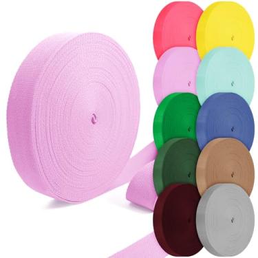 Imagem de Grosun Correias de algodão 2,5 cm, 3,8 cm, 5,08 cm, 5,08 cm, tiras de lona para bolsas, 10 60 cm, 3,3 m, tecido de poliéster de algodão (roxo claro, 2,5 cm x 3,3 jardas)