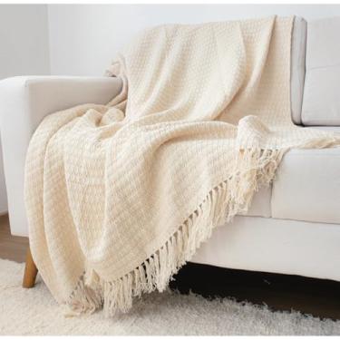 Imagem de Manta Xale Para Sofa Poltrona 2,0x1,2m Artesanal Favo de Mel manta gigante para sofá sofa grande(Crú)