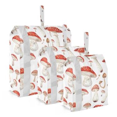 Imagem de xigua Cubos coloridos de embalagem de cogumelos para viagem, organizadores de bagagem leves, conjunto de viagem, à prova d'água, cubos de compressão para acessórios de viagem, 3 pacotes