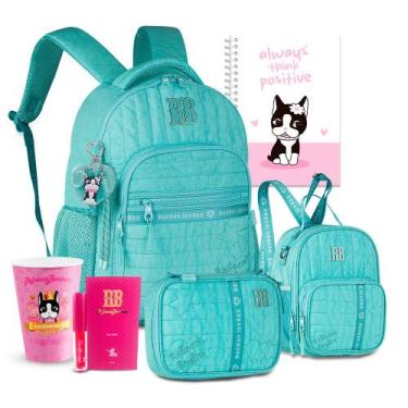 Imagem de Kit Mochila Estojo Lancheira Escolar Chaveiro Personalizado - Rebecca 