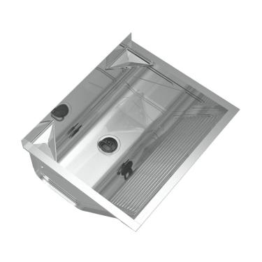Imagem de Tanque para Lavanderia em Aço Inox de Parede com Suporte 48 Litros 60,8x50,6x29,4cm Ghelplus Inox