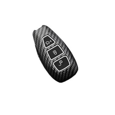Imagem de Capa de chave de carro em fibra de carbono ABS compatível com Ford Fiesta Focus 3 4 Mondeo Ecosport Kuga ST Remote(Black)
