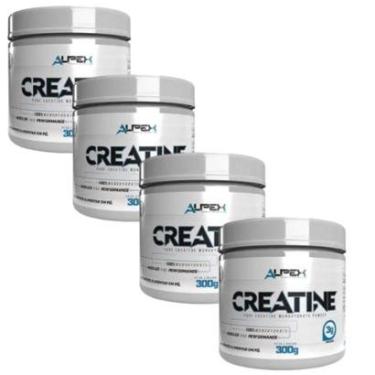 Imagem de Kit 4x Creatina Monohidratada 300g Pura Alpex Nutrition-Unissex