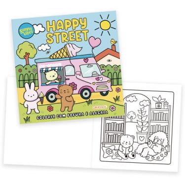 Imagem de Livro - Sunny Vibes: Happy Street - Colorir com Fofura e Alegria - Liv