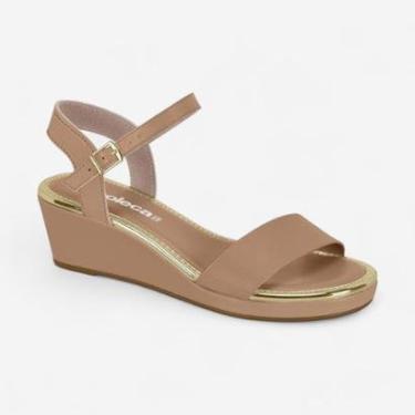 Imagem de Sandália Anabela Baixa Moleca Napa Nude-Feminino