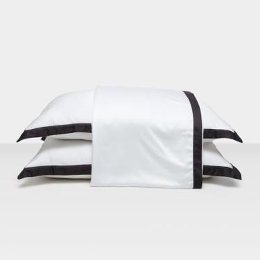 Imagem de Artelassê Jogo de Lençol Queen Bamboo Color Branco/Cinza Carbono