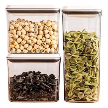 Imagem de Kit 3 Potes Mantimentos Hermético Grande Com Tampa - 3KAM