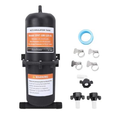 Imagem de FTVOGUE Tanque Acumulador Universal, Bexiga Interna de Controle de Bomba de água Marinha de 1L 125 PSI RV, Com Adaptador de Cotovelo Giratório de 360 ​​graus, para de água Doce de