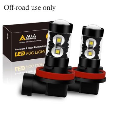 Imagem de Alla Lighting Lâmpadas de LED H8 H11 de neblina super brilhantes H8 H16 H11 lâmpada de LED de alta potência 50W 12V LED H11 para substituição de lâmpadas de neblina H16 H8 H11, 6000K xenon branco (conjunto com 2)