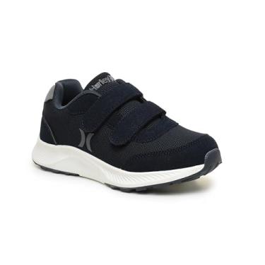 Imagem de Hurley Tênis infantil Leo – Tênis de corrida leve com gancho e laço com malha respirável, palmilha acolchoada e sola de tração durável – Tênis atlético fácil de colocar e tirar para escola e pla