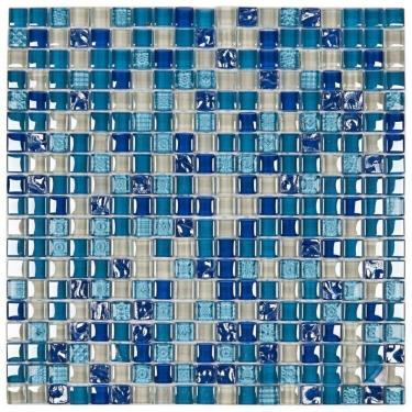 Imagem de Kit 1m² Pastilha de Vidro Galiano 30cm X 30cm Azul