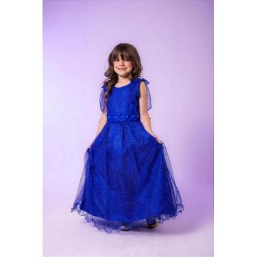 Imagem de Vestido Luxo Encanto Longo Azul Royal para Meninas - PopKIds, 4