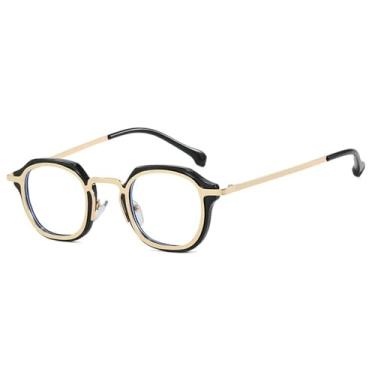 Imagem de Óculos de Sol Feminino Pequeno Estilo Punk Metal Masculino UV400 para Esportes ao Ar Livre, Corrida e Ciclismo, Dourado e Transparente