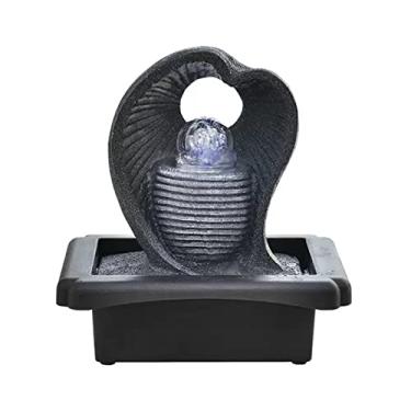 Imagem de Fonte de água de mesa para interior com bola rolante, mini fontes de cachoeira, recurso de relaxamento, fonte de meditação Zen, fonte de mesa para decoração de casa e escritório