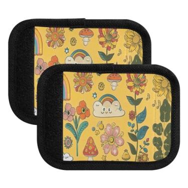 Imagem de Qilmy Cute Plants Bagagem Handle Wrap Pacote com 4 Identificadores de Bagagem Etiqueta Confortável Pegas Capa para Carrinho de Viagem Bolsa Mala Avião Acessórios de Viagem 1314