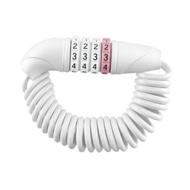 Imagem de Vaveren Cadeado de combinação para capacete de bicicleta, cadeado de arame, antifurto, profissional, para viagens, Branco