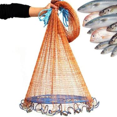 Imagem de Rede Pesca Tarrafa Chinesa Pescaria Peixe multifilamneto Lambari Robal