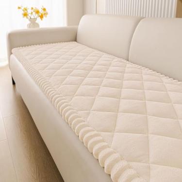 Imagem de Smiry Capa de sofá para animais de estimação, lavável, felpuda e antiderrapante, para 3 almofadas, capas de sofá macias que protegem contra animais de estimação (damasco, 70 x 180 cm)