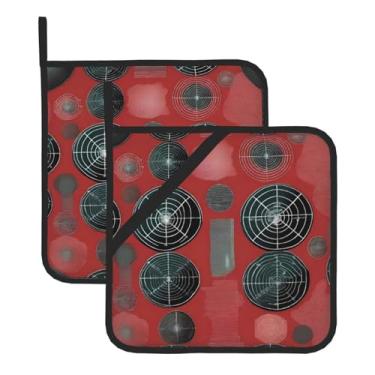 Imagem de Conjunto de tapetes de isolamento térmico impresso com padrão de armas biológicas, conjunto de 2 peças, adequado para grelhar e cozinhar