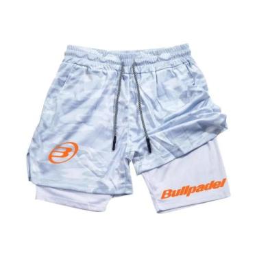 Imagem de Bermuda Esportiva Masculina 2 Em 1 Respirável De Camada Dupla Para Cor