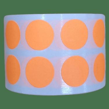 Imagem de Etiqueta Adesiva Bolinha Colorida Laranja Fluorescente 15Mm