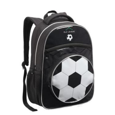 Imagem de Mochila Infantil Escolar Passeio Menino Estampa Bola Futebol - Denlex