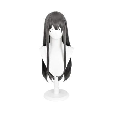Imagem de Peruca Longa Cinza Escuro Para Cosplay De Anime, Para Mulheres E Menin