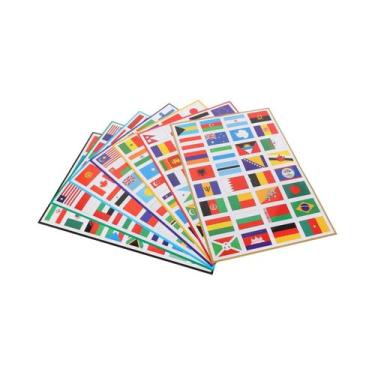 Imagem de Adesivos De Bandeiras Multiteritoriais 224 PCS, Etiquetas Autoadesivas